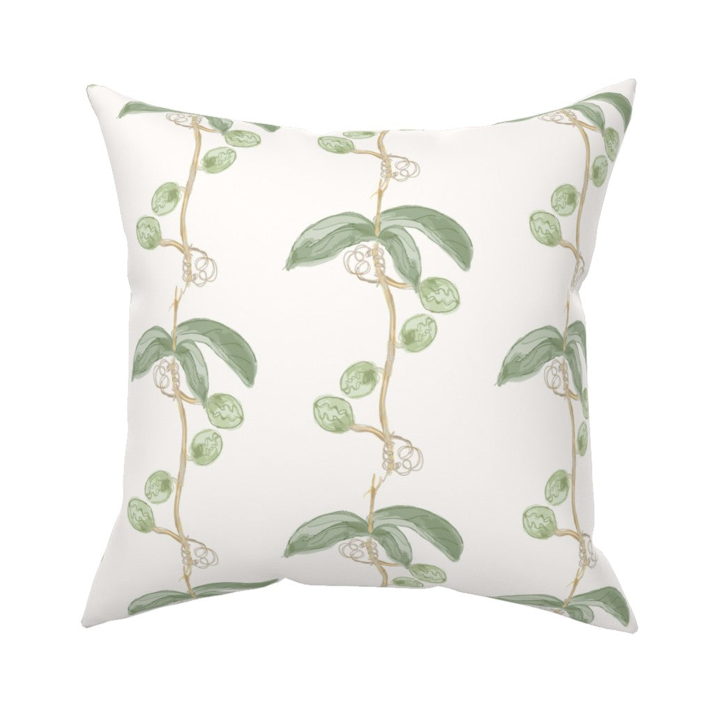 Plant the Seed Pod Green on Cream - Fabric by the Yard