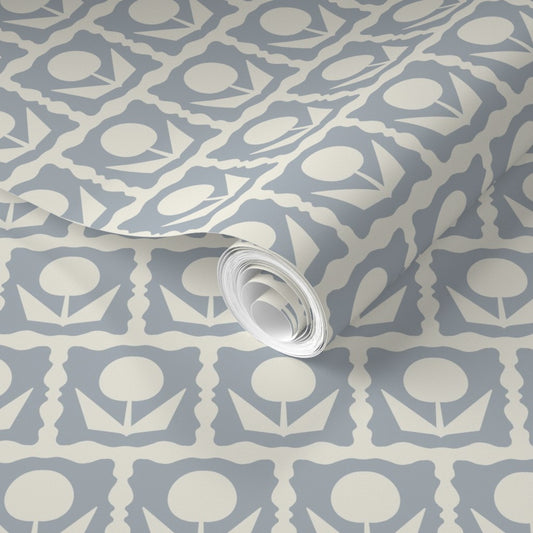 Oh Happy Day in Cornflower- Wallpaper
