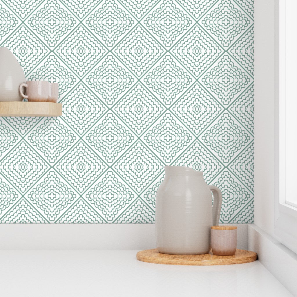 Petit Fours - soft teal - in Wallpaper