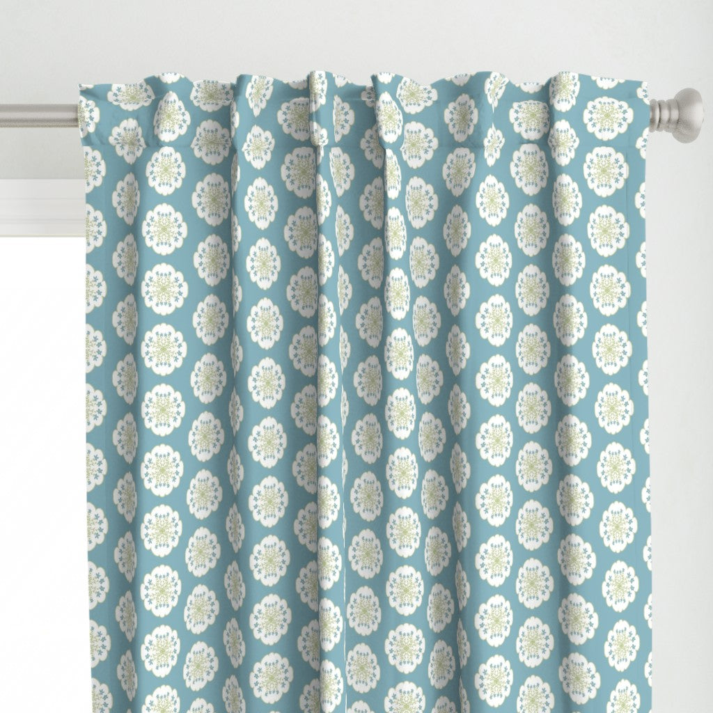 Cloudy with a chance of Flowers (teal)- Fabric by the Yard