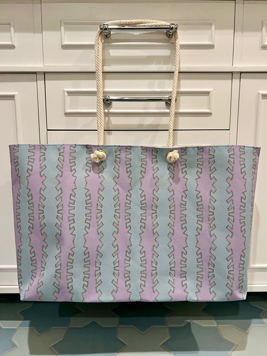 LWH weekender in "Zipper" in lilac and blue