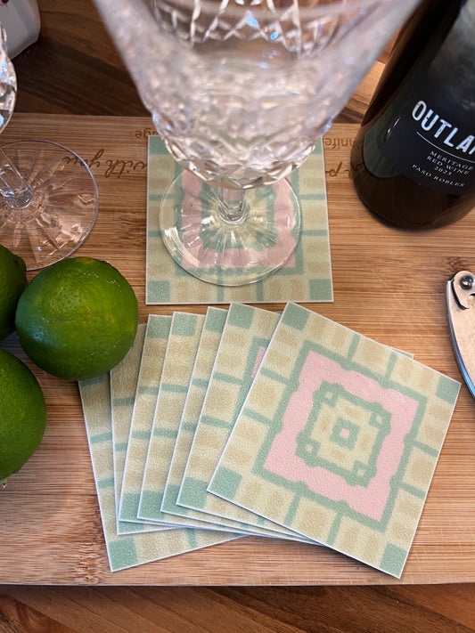 LWH Abstract Coasters - "Plaid"