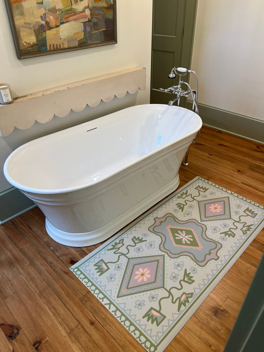 "Tub Runner" Modern Oushak Vinyl Runner