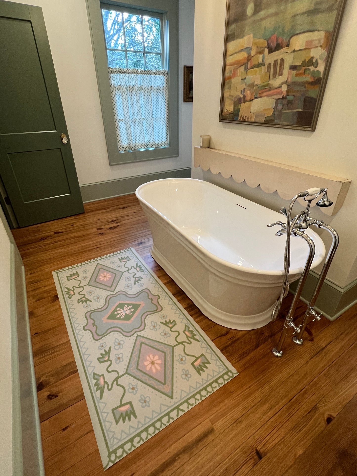 "Tub Runner" Modern Oushak Vinyl Runner