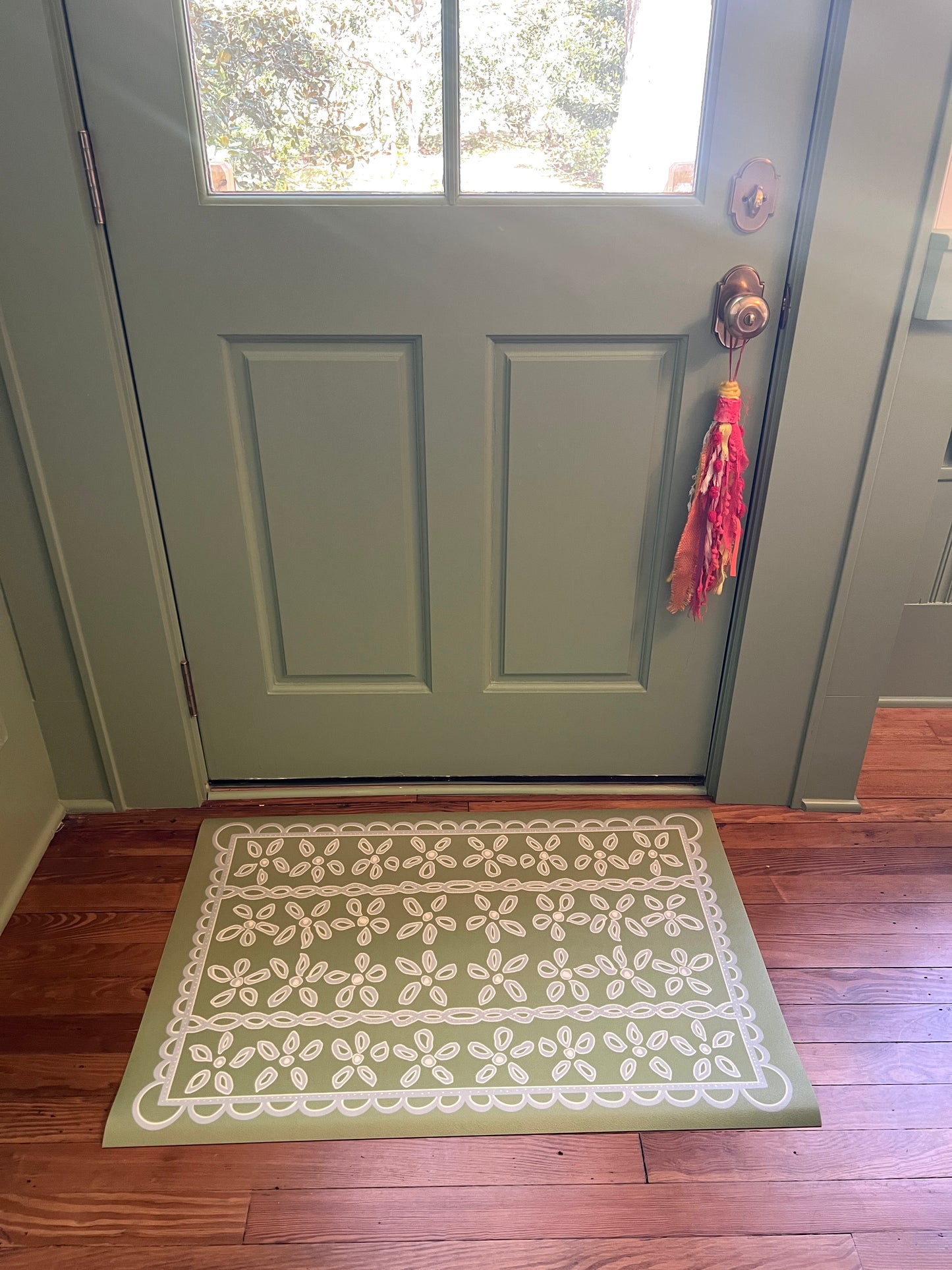 "Prep In Your Step" Floral Vinyl Floor Mat - 24"x36"