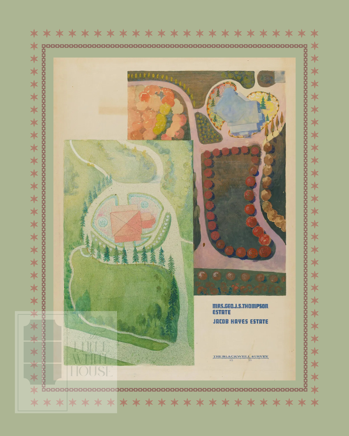 Historic Estate Survey Giclee - Thompson and Hayes Estates