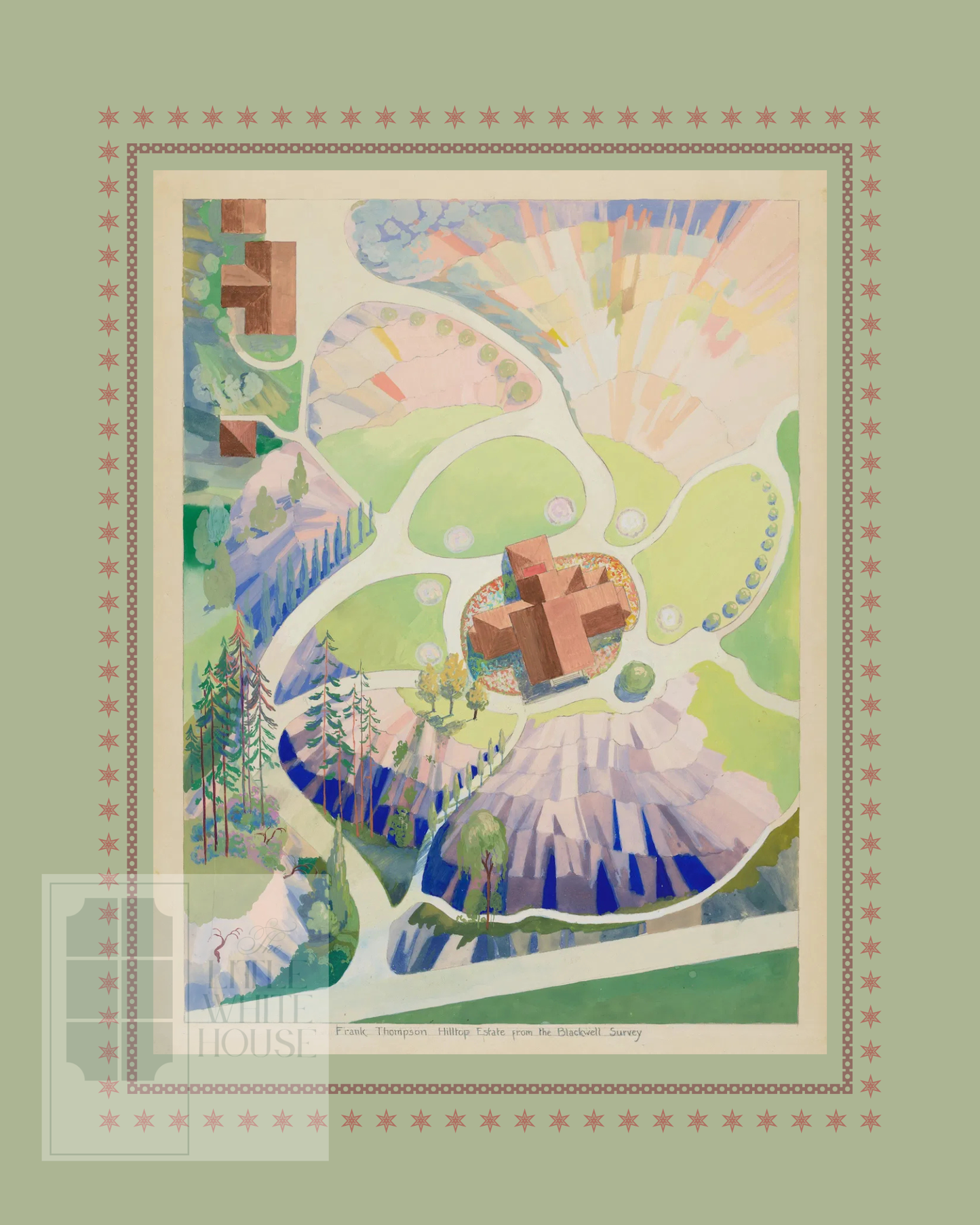 Historic Estate Survey Giclee - Thompson Hilltop Estate