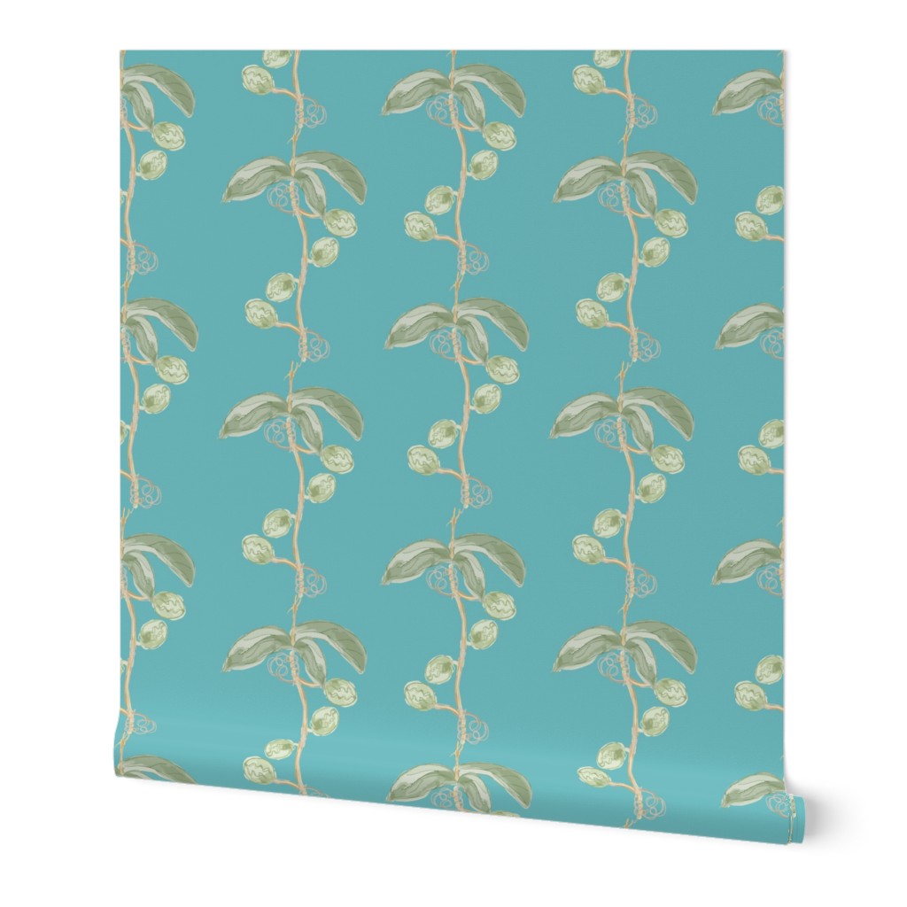 Plant the seed - green on teal wallpaper