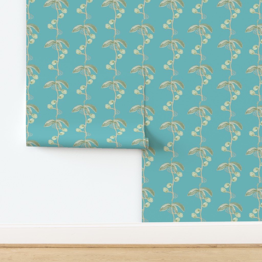 Plant the seed - green on teal wallpaper