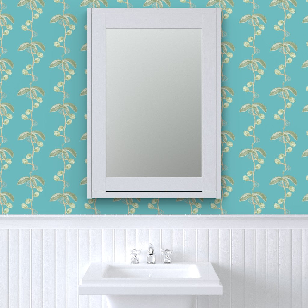 Plant the seed - green on teal wallpaper