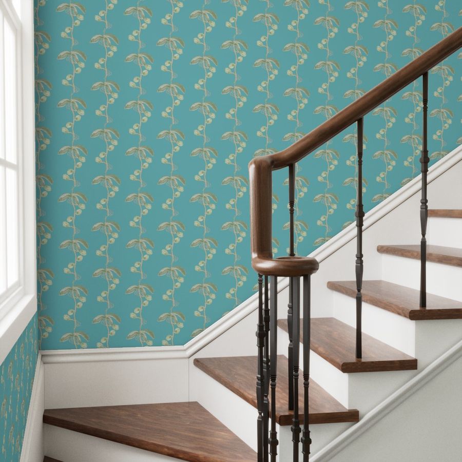 Plant the seed - green on teal wallpaper