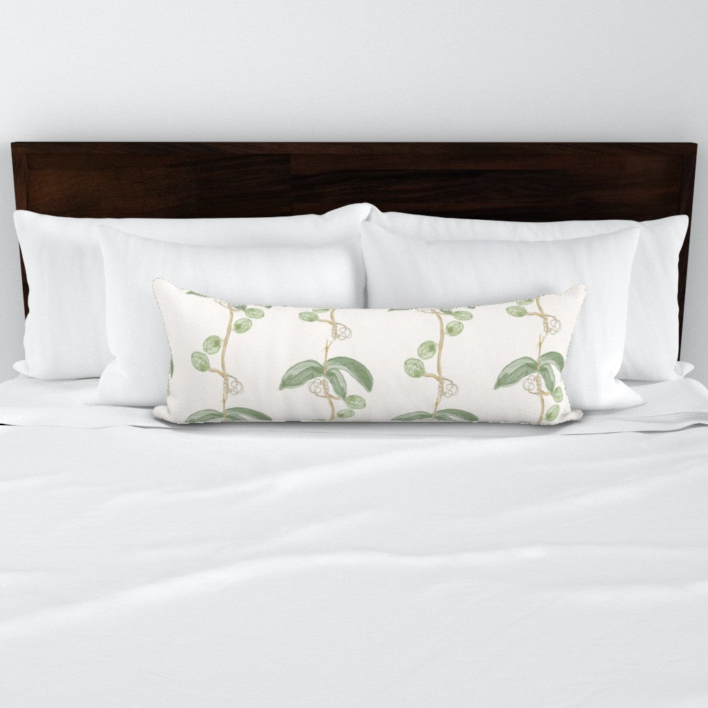 Plant the Seed Pod Green on Cream - Fabric by the Yard