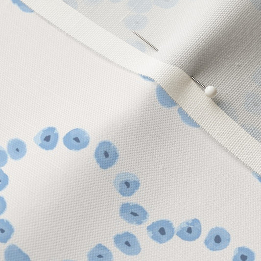 Off the Chain in Waterdrop Blues on Soft White - Fabric by the Yard