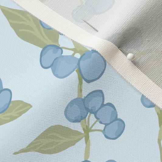 Blueberry Vine on Lt. Blue - Fabric yardage