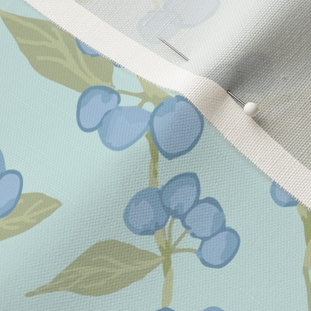 Blueberry Vine on Seafoam - Fabric yardage