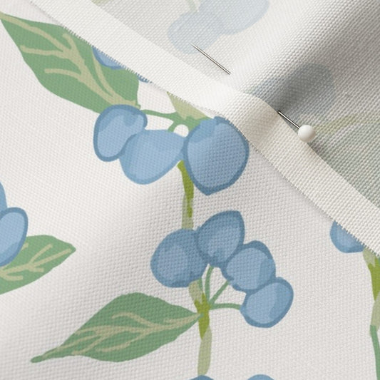 Blueberry Vine on White - Fabric yardage