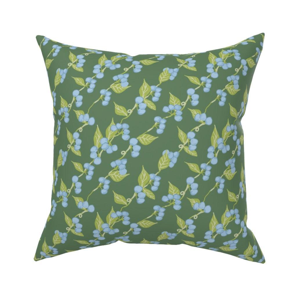 Blueberry Vine on Dark Green - Fabric yardage