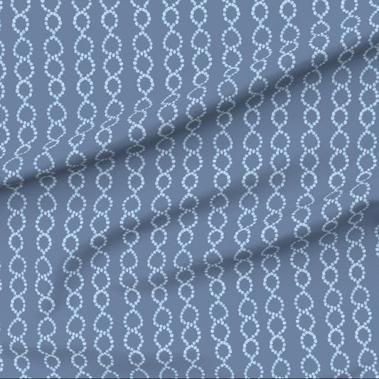 Off the Chain in Waterdrop Light Blue on Navy - Fabric by the Yard