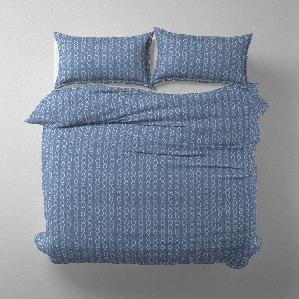 Off the Chain in Waterdrop Light Blue on Navy - Fabric by the Yard