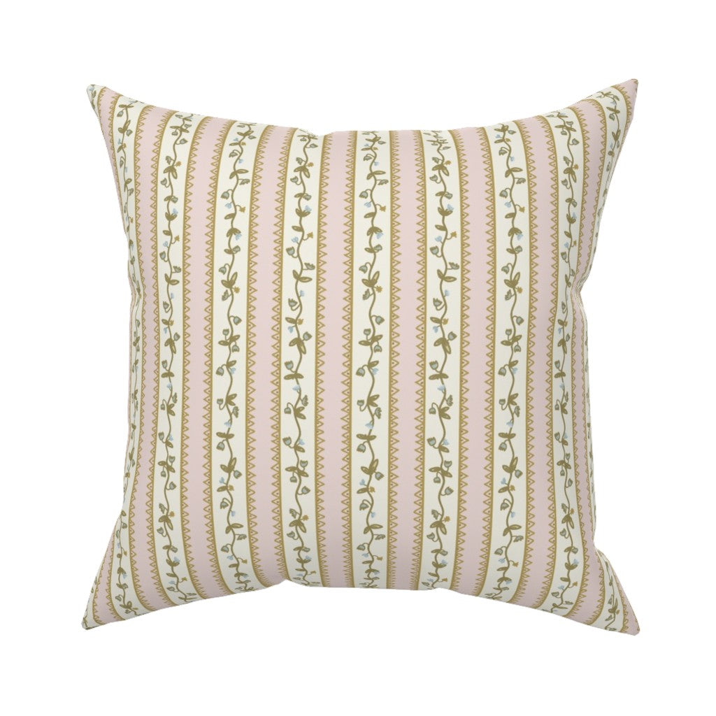 Gettin Ziggy Floral Stripe on Pink- Fabric by the Yard