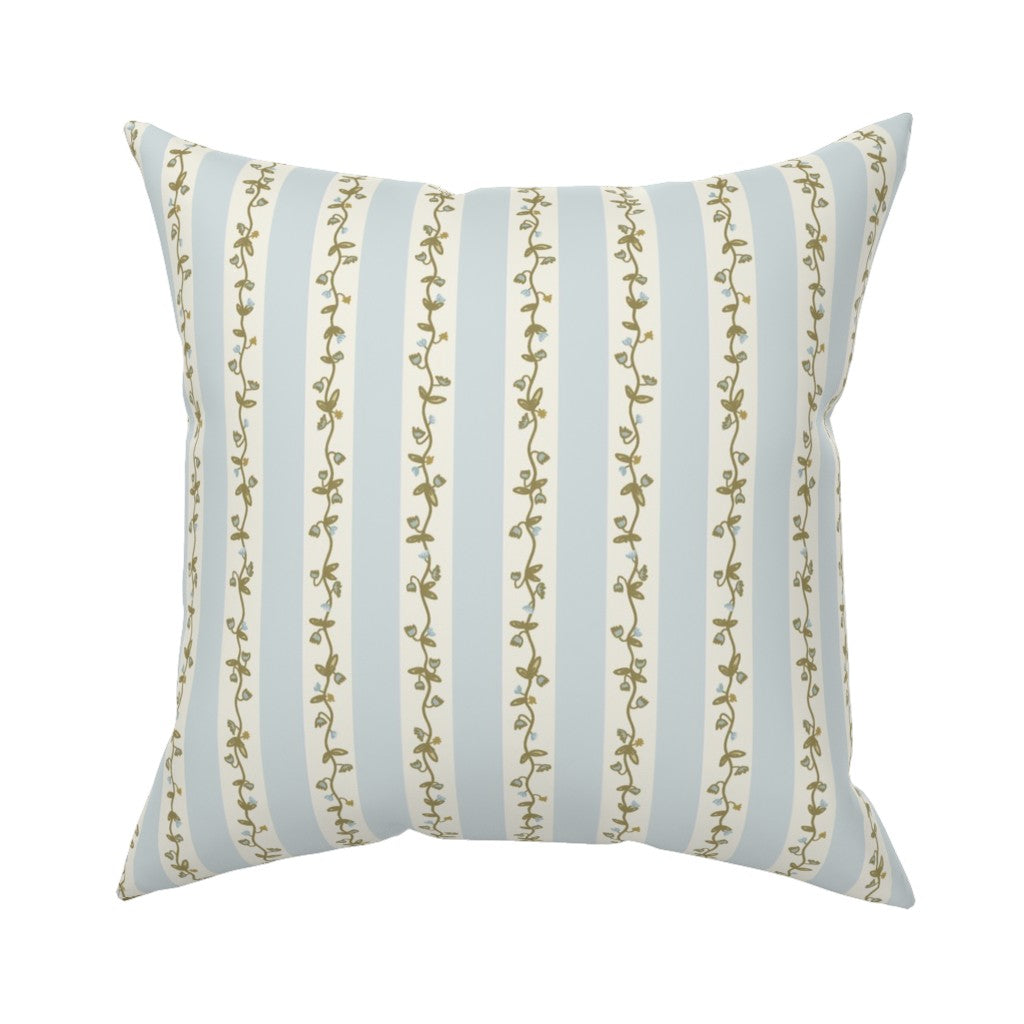 Laura Ingles Floral Stripe in Blue- Fabric by the Yard