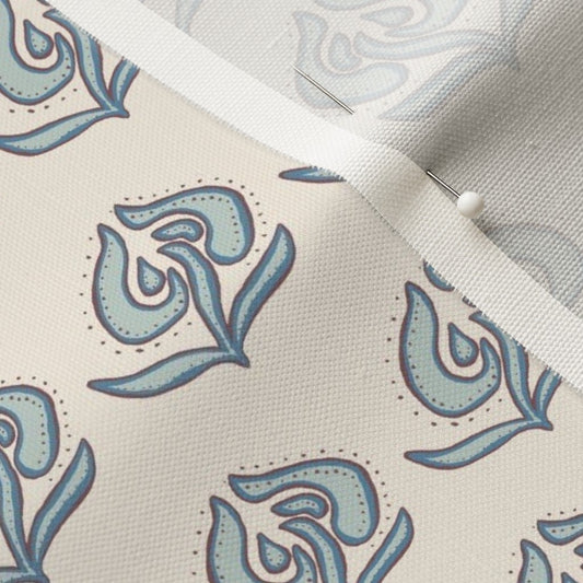 Little House in Cranberry & Blue- Fabric by the Yard