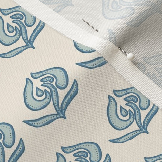 Little House in Blue- Fabric by the Yard