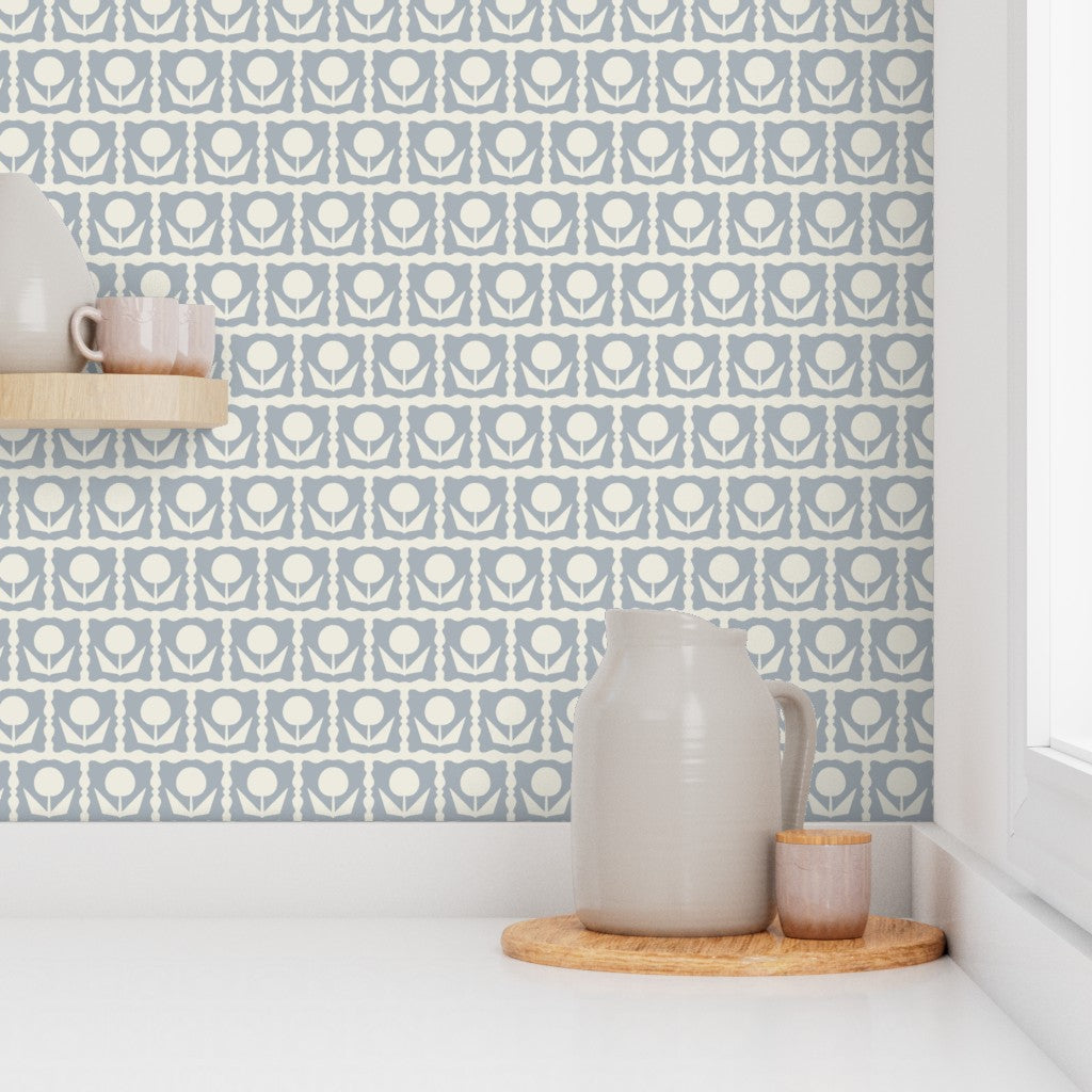 Oh Happy Day in Cornflower- Wallpaper