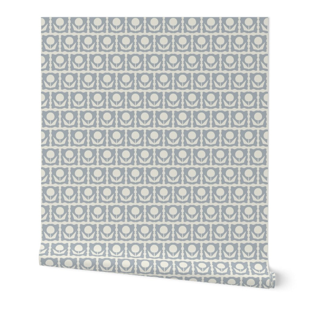 Oh Happy Day in Cornflower- Wallpaper