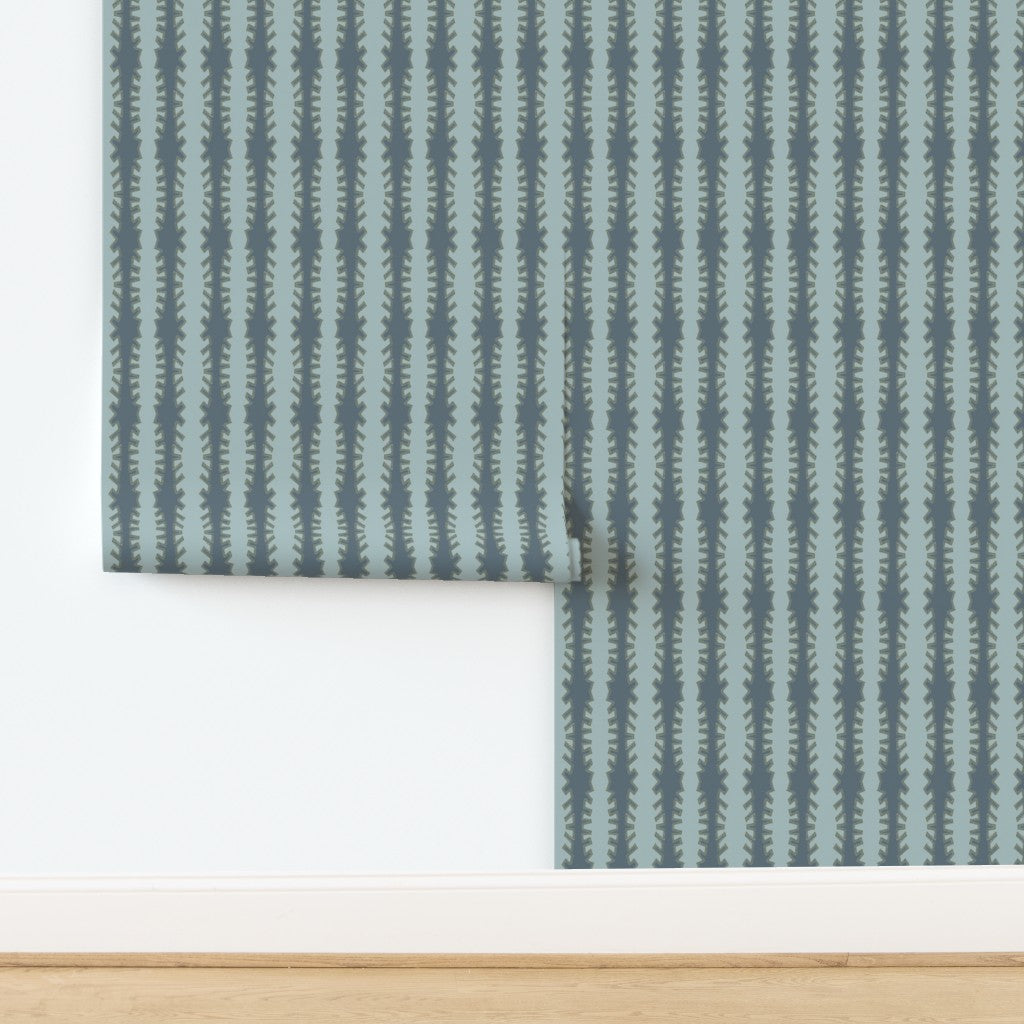 Zipper in Blue on Blue in Wallpaper