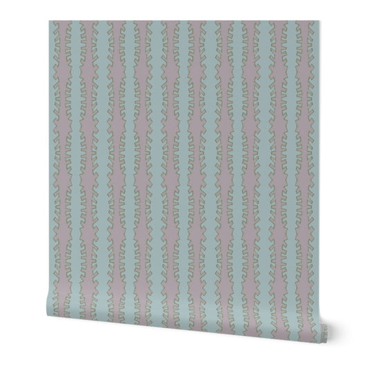 Zipper in lilac on blue in Wallpaper