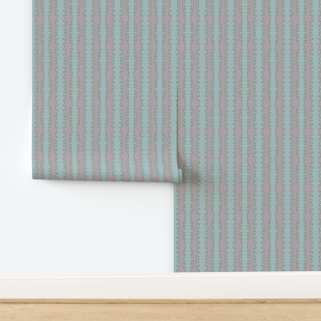 Zipper in lilac on blue in Wallpaper