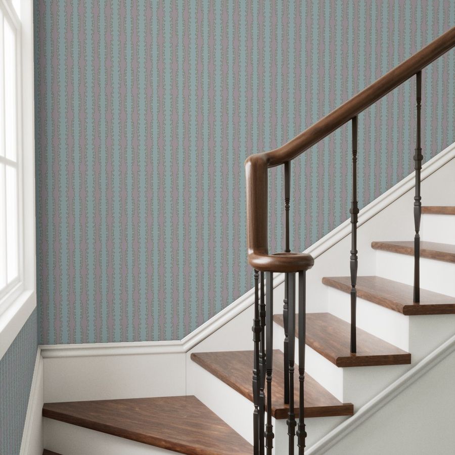 Zipper in lilac on blue in Wallpaper