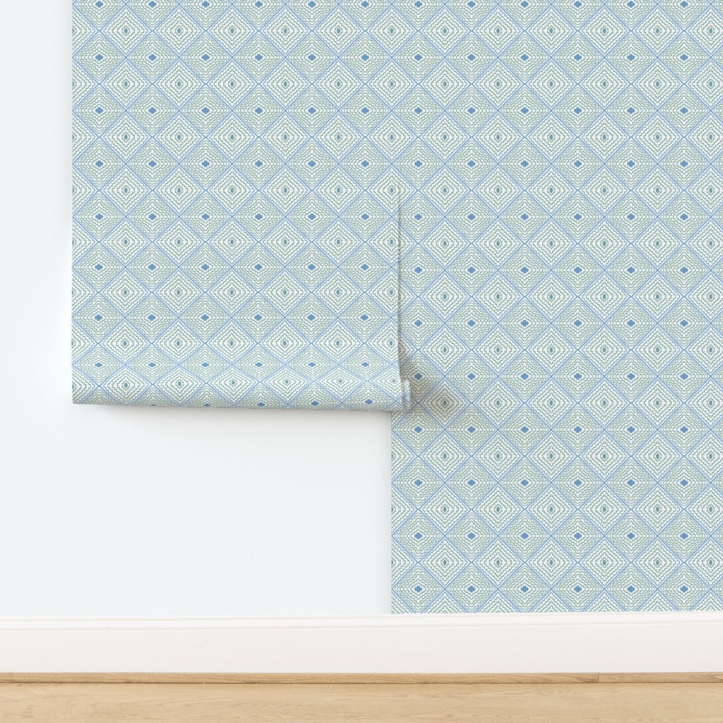 Petit Fours - Blue & Green - in Wallpaper