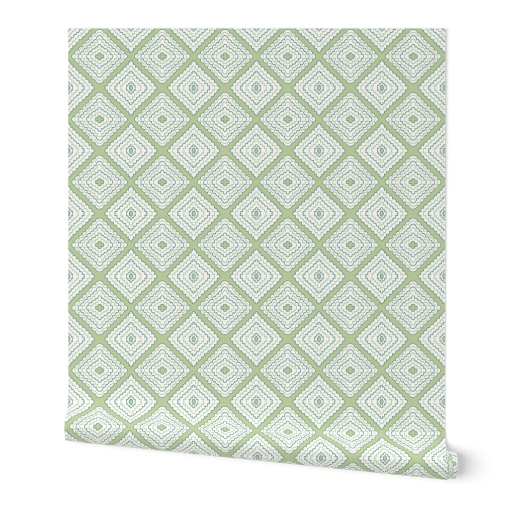 Petit Fours - Green and Teal - in Wallpaper