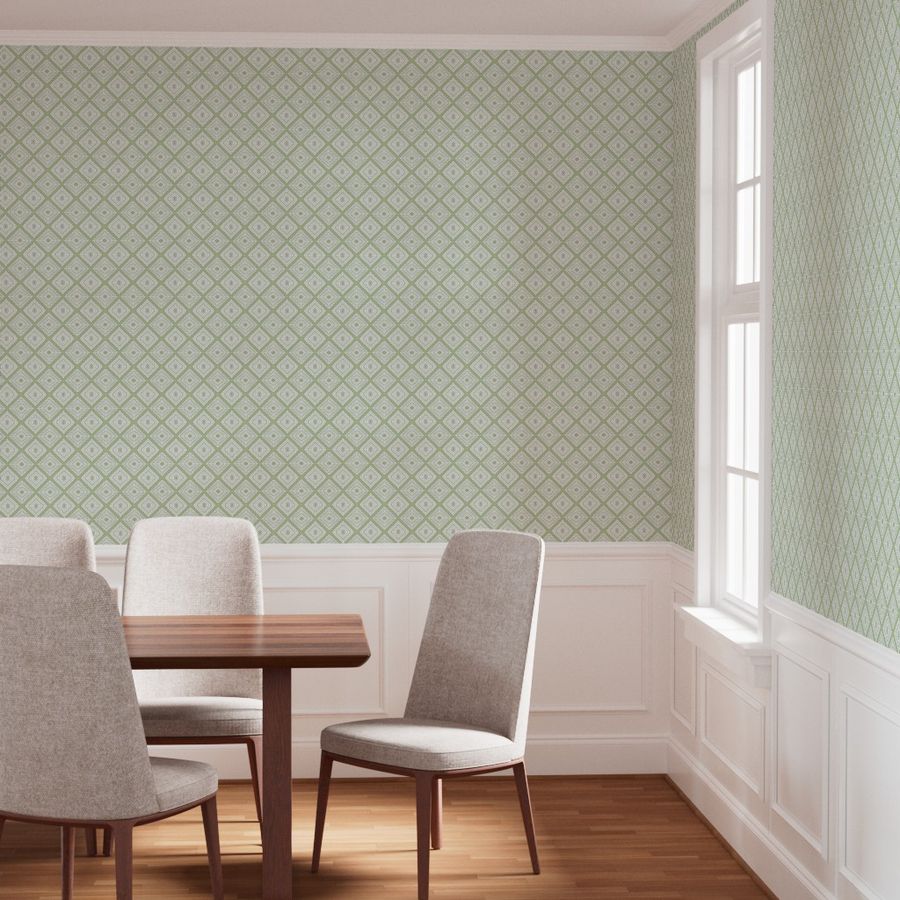 Petit Fours - Green and Teal - in Wallpaper