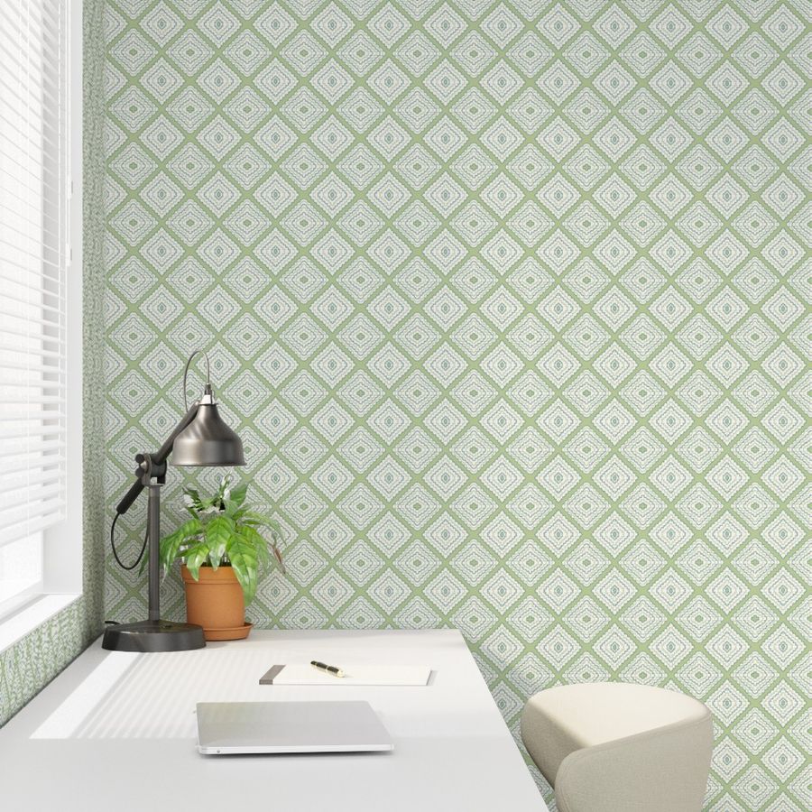 Petit Fours - Green and Teal - in Wallpaper