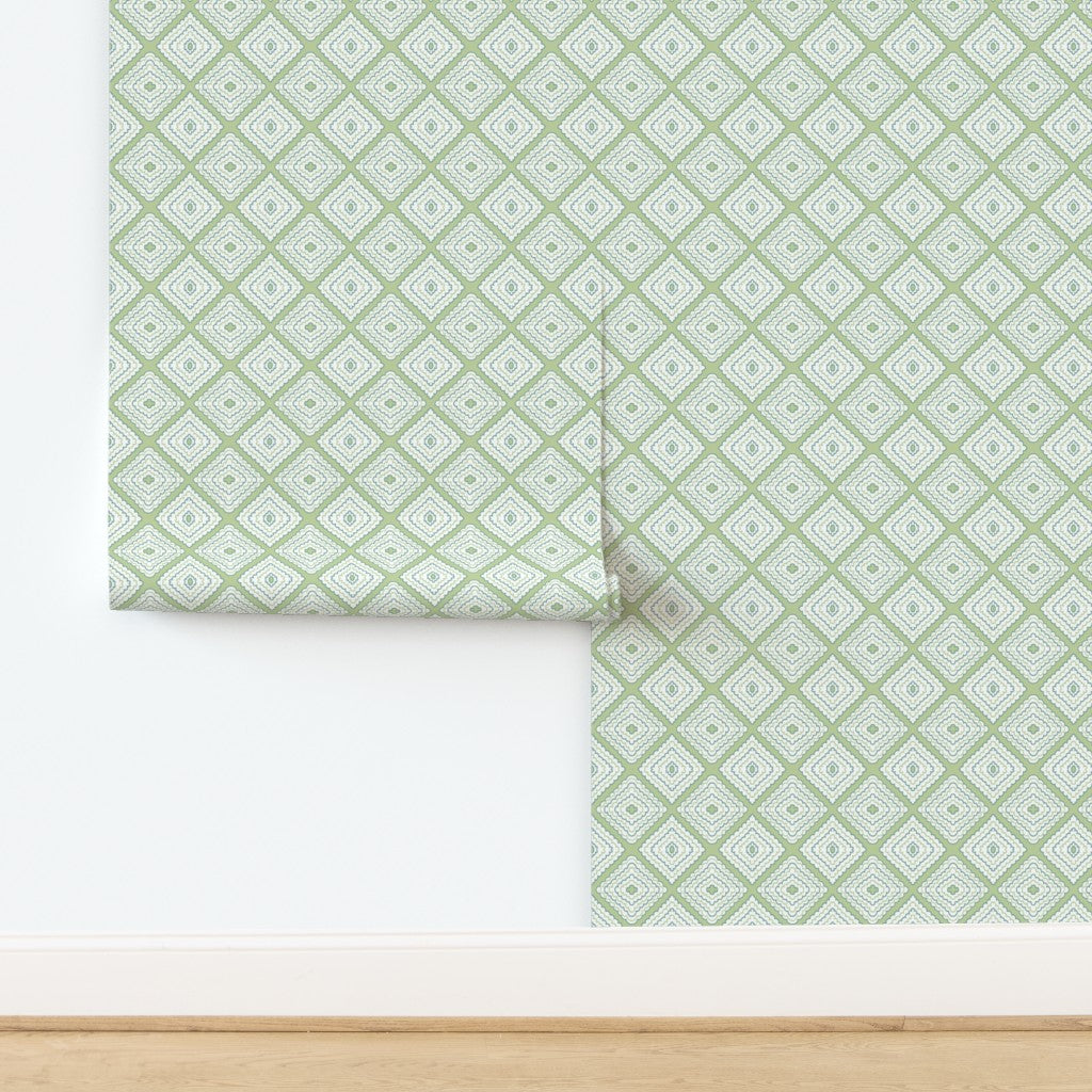 Petit Fours - Green and Teal - in Wallpaper