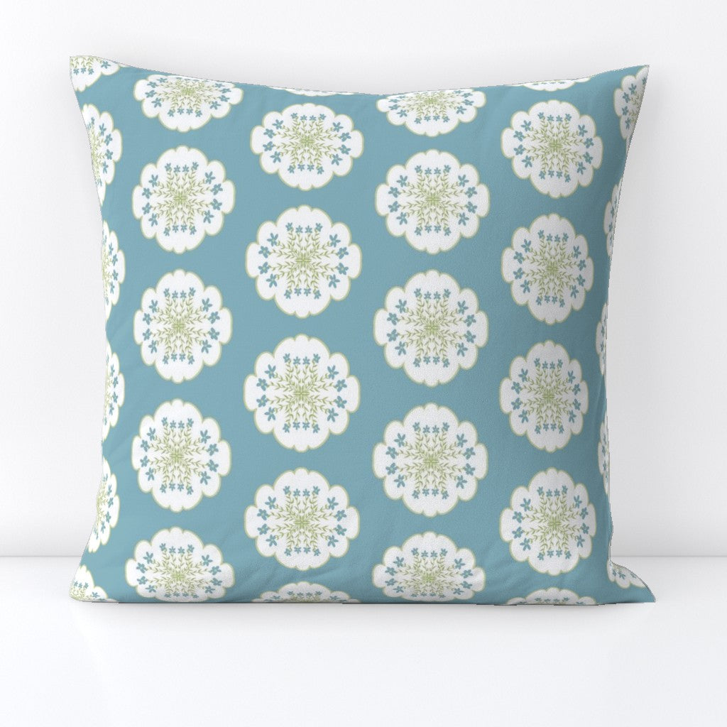 Cloudy with a chance of Flowers (teal)- Fabric by the Yard