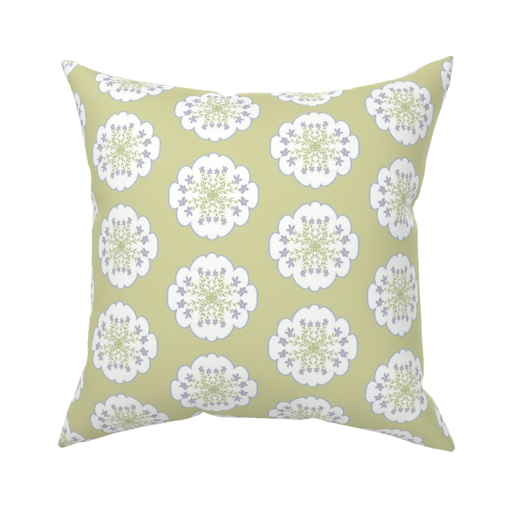 Cloudy with a chance of Flowers (chartreuse)- Fabric by the Yard