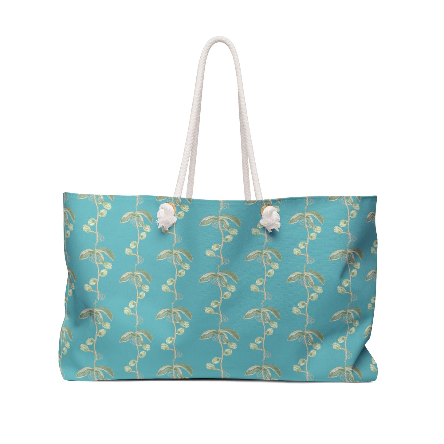 LWH weekender in "Plant the Seed Pod" in teal and green