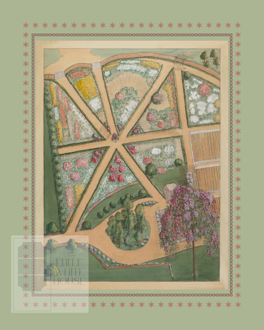 Historic Estate Survey Giclee - Estate Garden