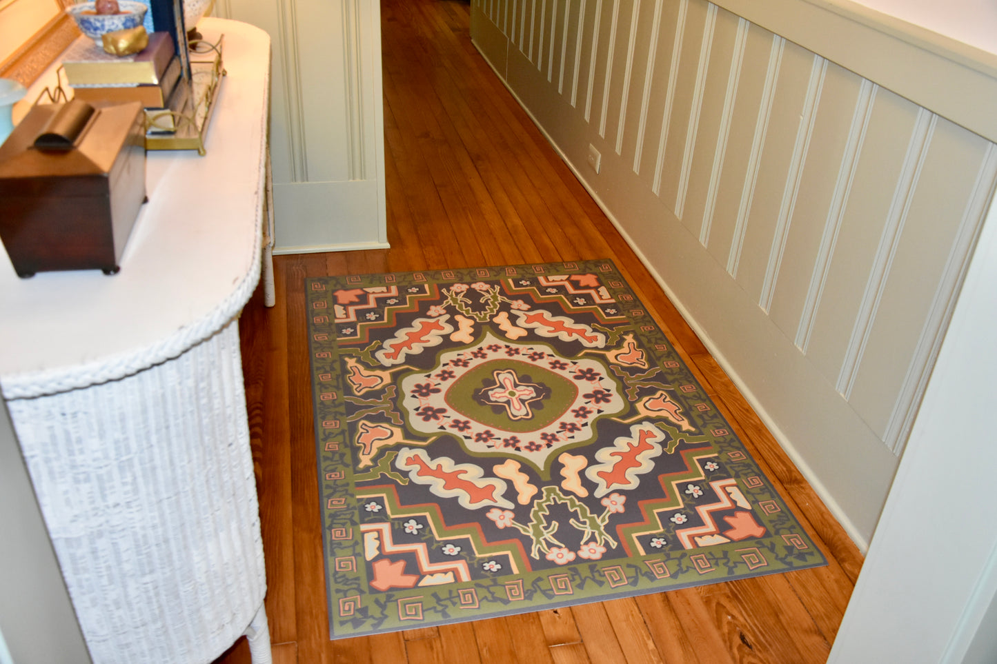 "Jules" Heriz style Vinyl Floor Mat - 39" x 54"