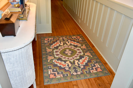 "Jules" Heriz style Vinyl Floor Mat - 39" x 54"