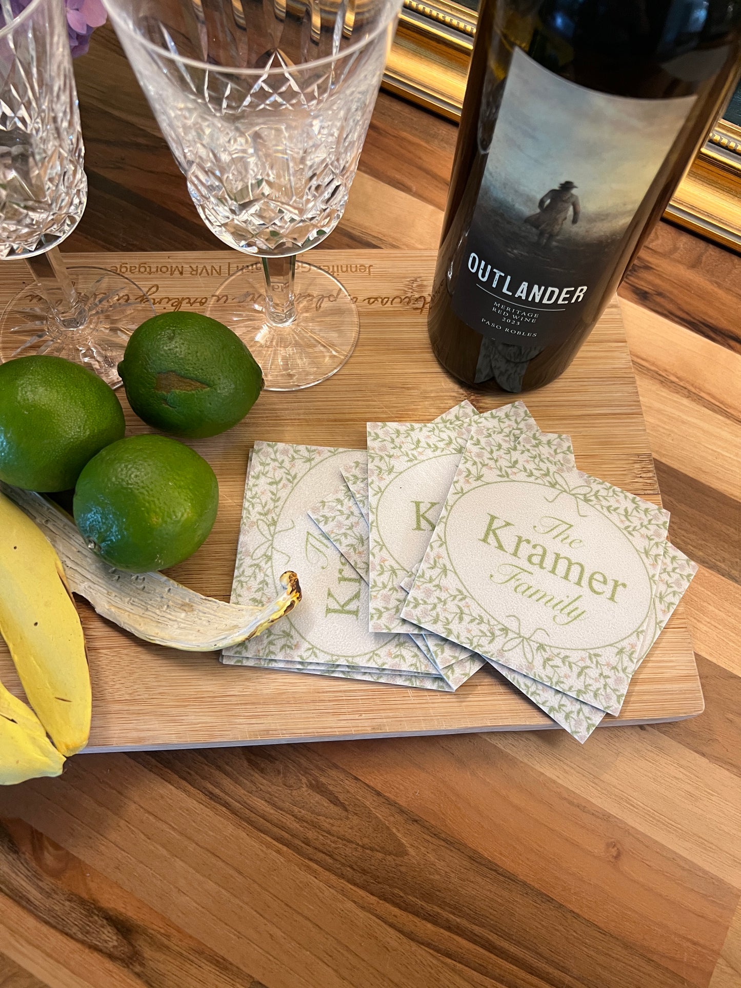 Custom Cottage Coasters - Cottage Vine Pattern - set of 12