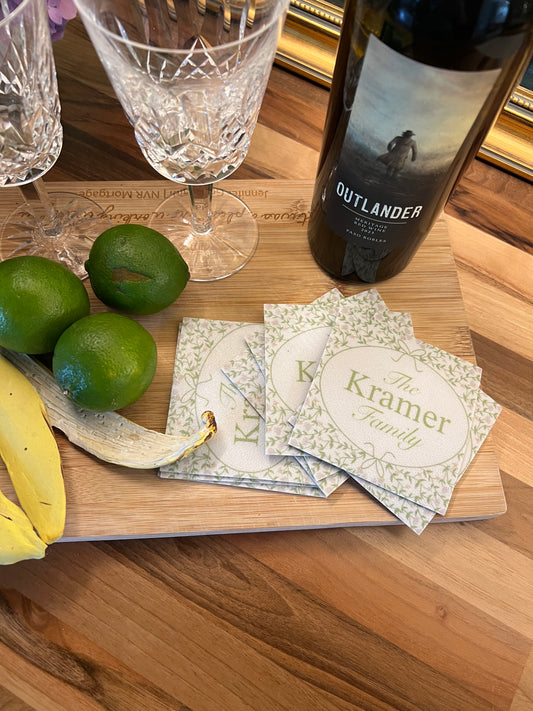 Custom Cottage Coasters - Cottage Vine Pattern - set of 12