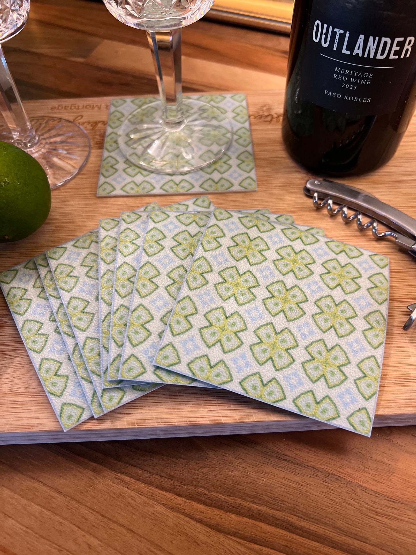 LWH Abstract Coasters  - "Good Luck"