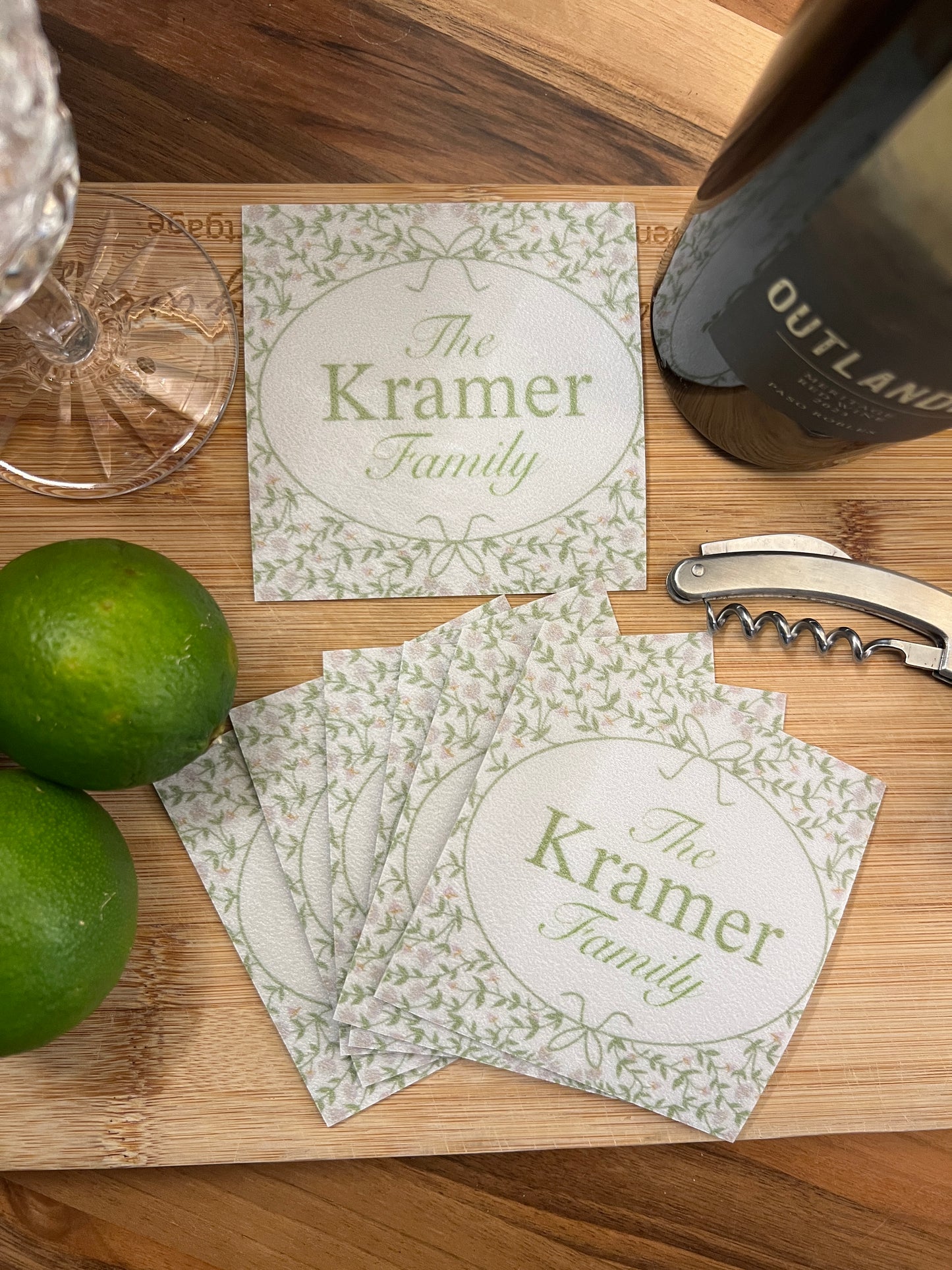Custom Cottage Coasters - Cottage Vine Pattern - set of 12