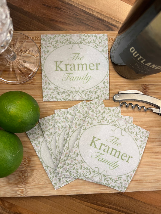 Custom Cottage Coasters - Cottage Vine Pattern - set of 12