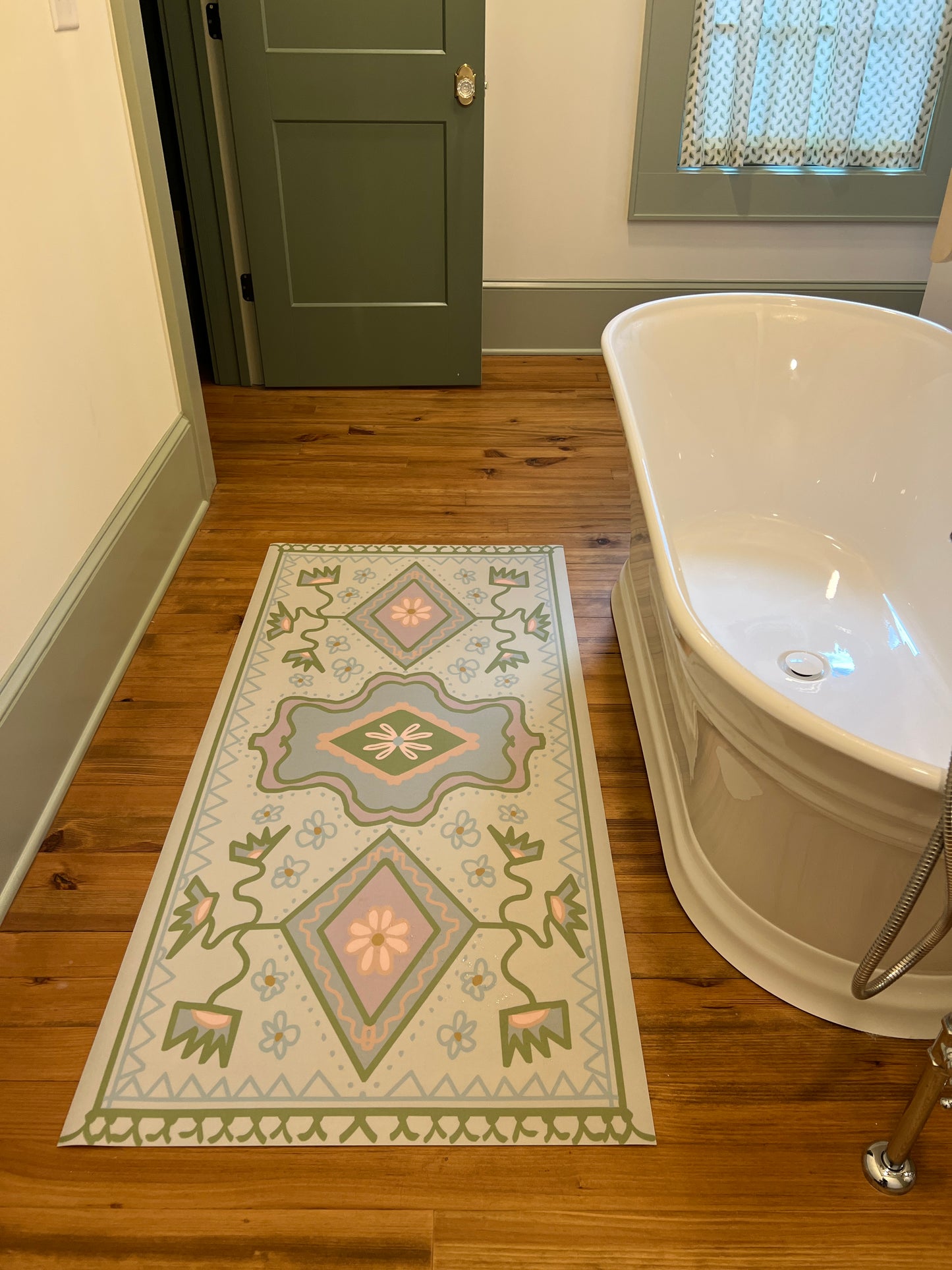 "Tub Runner" Modern Oushak Vinyl Runner